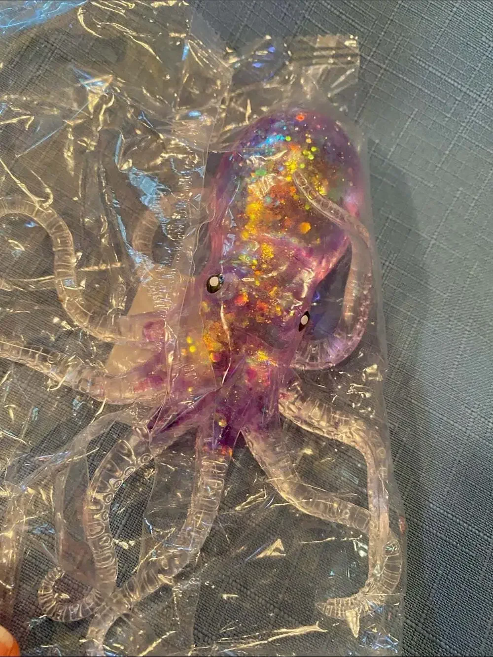 Colorful Purple Glitter Octopus Squishy